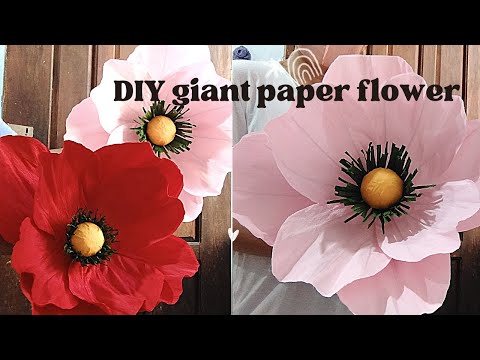 Step by Step: How to make a Giant Paper Flower- Easy Crepe Paper Flower for Party/ Wedding Decor