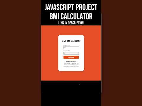 Javascript Project Bmi Calculator Coding Javascript Html Css Webdevelopment Web Tutorial