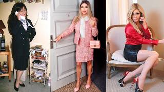 Cute crossdressers who look like female secretaries.