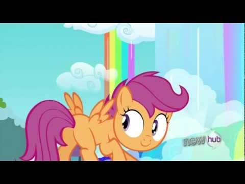 Rainbow Dash and Scootaloo flying together