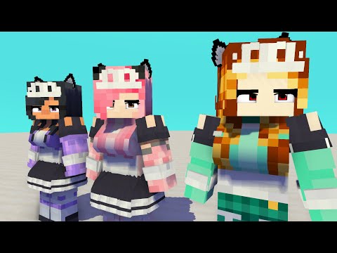 APHMAU NEW CREW SHUFFLE MAID FIRST MEET KC,KIM,APHMAU - MINECRAFT ANIMATION #shorts