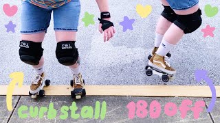 How to Curb Stall & 180 Off! Rollerskating Street Trick Tutorial