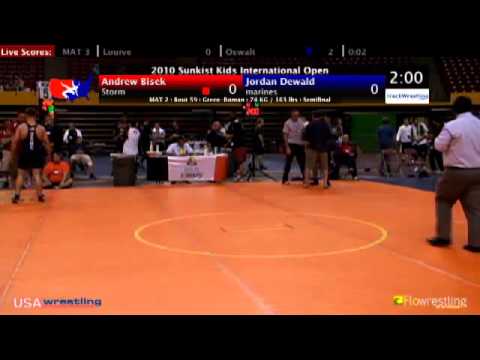 Sunkist Open - Greco - 74kg Semifinals - Andrew Bisek vs. Jordan Dewald