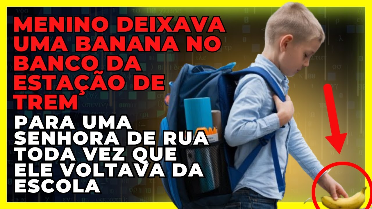 MENINO DEIXAVA UMA BANANA NO BANCO DA ESTAÇÃO DE TREM PARA UMA SENHORA DE RUA TODA VEZ QUE ELE VOLTA