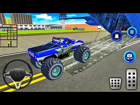 Transporting Monster Truck in Cargo Plane - Police Car Transporter Simulator #3 - Android Gameplay