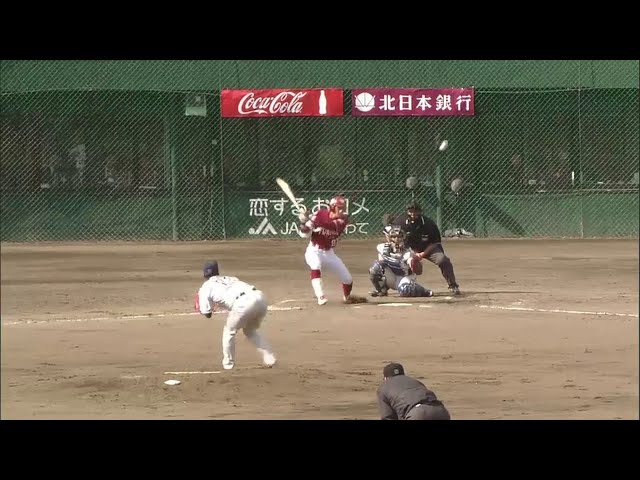 7回裏 イーグルス岡島のタイムリー2塁打で1点返す!! 2014/5/18 E-L