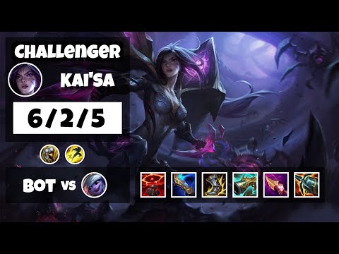 Kai'Sa Bot Lane 11.8 Challenger Gameplay Replay S11 (6/2/5) - EU