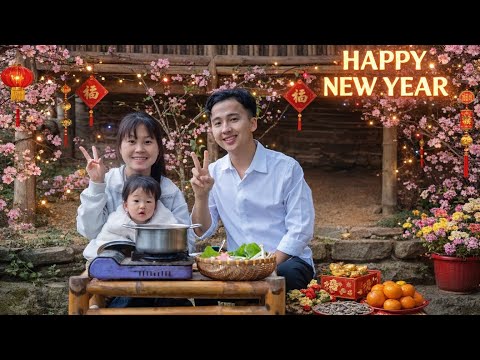 Happy New Year: Tu Nha and Kiet continue to write the story of their dream family.