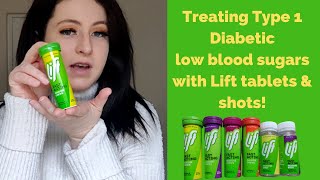 Treating Type 1 Diabetic low blood sugars with LIFT glucose tablets & shots!