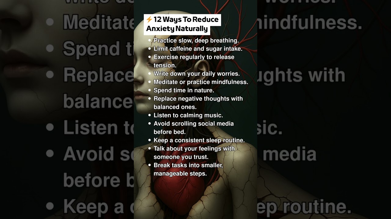12 Ways To Reduce Anxiety Naturally #psychology #anxiety #anxietyrelief #mentalhealth #quotes