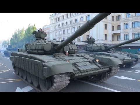 Ukraine War - Russian army Victory Day parade drills in occupied Donetsk Ukraine