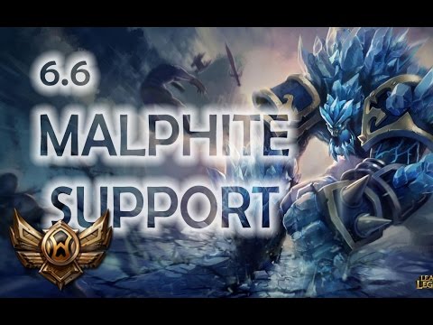 #127 [6.6] League of Legends - Malphite Support vs Blitzcrank Support - Full Game