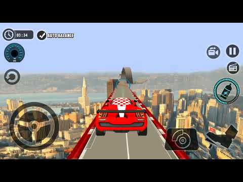 Impossible Car Tracks 3D- Red Sport Car Driving Stunt Simulator Levels 8-12 Completed Android Game