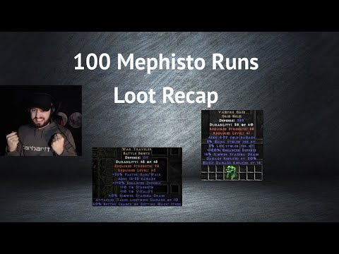 Diablo 2 Resurrected - 100 Mephisto Runs Loot Recap - Exceptional Loot