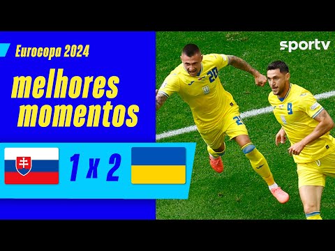 Gols e lances de Eslováquuia x Ucrânia