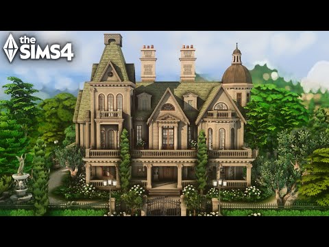 HUGE VICTORIAN MANOR (CC) - The Sims 4 Relaxing Speed Build