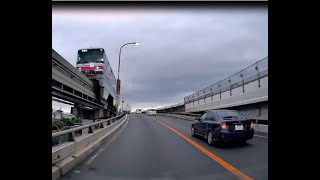 Osaka  Pref Road2  parallel running Osaka-Monorail.