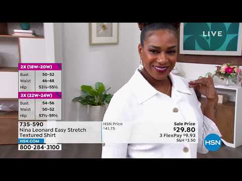 Nina Leonard Easy Stretch Textured Shirt