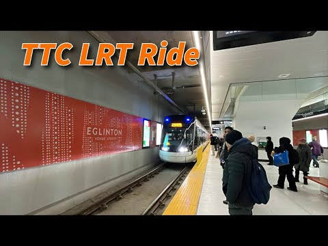 Toronto TTC Line 5 Eglinton LRT Ride at Rush Hour - Eglinton to Caledonia Station 2/10/2026