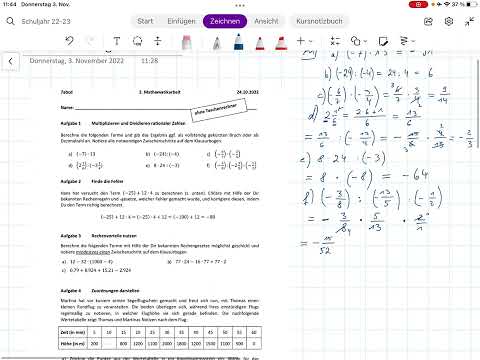 Klasse 7: Musterlösung der zweiten Klassenarbeit