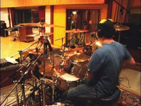Drummer Chris Johnson, all-kit mic check b4 Seahawks Anthem session at London Bridge Studio Seattle