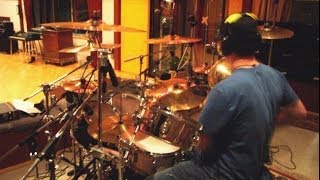 Drummer Chris Johnson, all-kit mic check b4 Seahawks Anthem session at London Bridge Studio Seattle