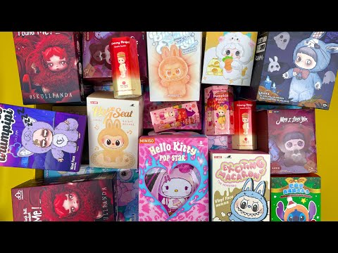 41 mins of mystery blind box, Maymei, Labub, Skullpanda, Sonny angel ASMR unboxing sounds for sleep