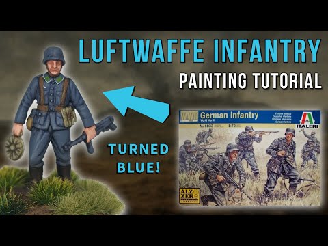 1/72 Italeri WW2 German LUFTWAFFE Infantry - TURNED BLUE | Painting Guide | Army Men