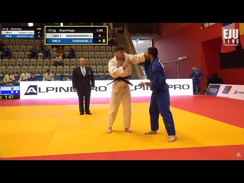 Somon MAKHMADBEKOV vs Zviadi  ZVIADAURI, -73kg, Repechage 3, European Club Judo Championships 2021