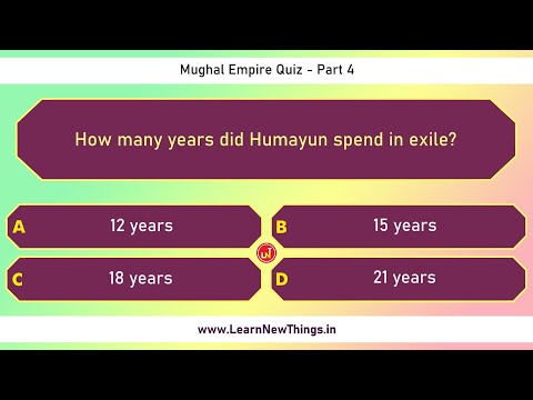 Mughal Empire Quiz - Part 45 - Indian History Quiz - 12 Questions - India General Knowledge