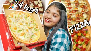 I only ate PIZZA for 24 HOURS Challenge!! Sonia Sau