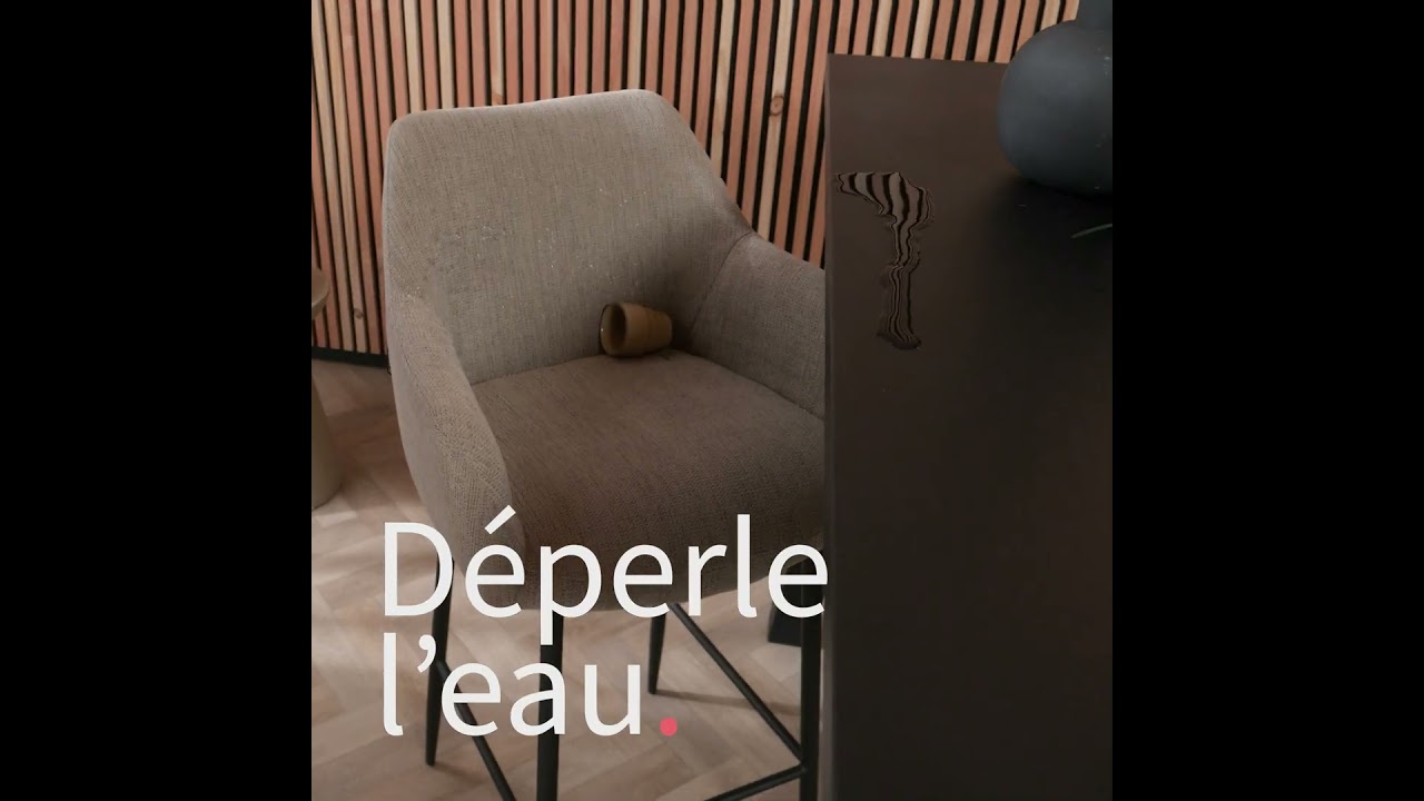 Tabouret de bar scandinave Niklas beige tissu recyclé 78 cm