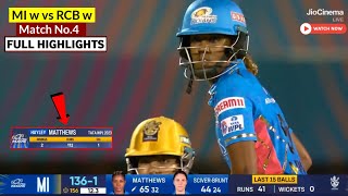 Mumbai Indians vs Royal Challengers Bangalore Womens WPL 2023 Match Highlights, MI vs RCB Highlights
