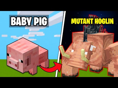 Evolving Baby pig to MUTANT HOGLIN in Minecraft