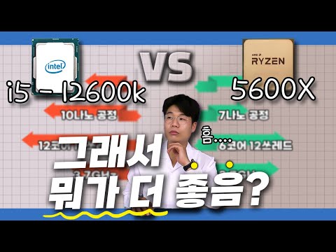 인텔 12세대 좋나요?? AMD 라이젠과 비교해 드릴께요 [라이젠5600X vs 인텔 i5-12600K, 게임성능 / 벤치마크]