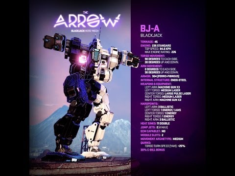 Mechwarrior Online: Blackjack "The Arrow" BJ-A 'Mech Gameplay