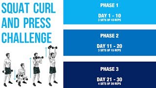Squat Curl and Press 30 day challenge - weight loss / lose fat
