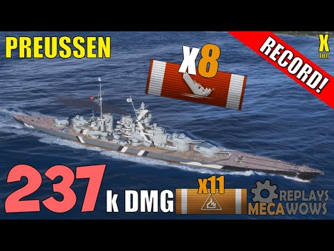 Preussen 8 Kills & 237k Damage | World of Warships Gameplay