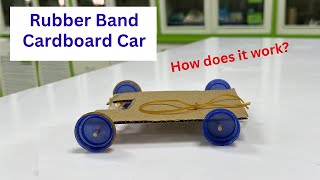 DIY Rubber Band Cardboard Car | How To Make Rubber Band Car