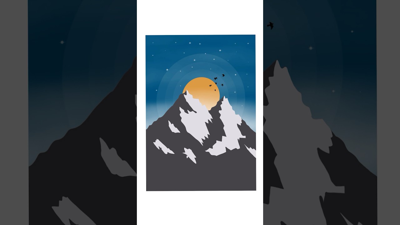 [ EASY LANDSCAPE DRAWING IN PROCREATE!! ] #chill #shorts #art #drawing