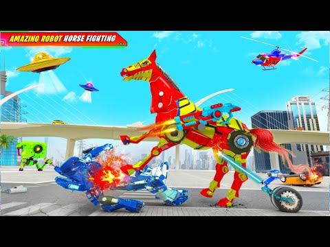 Flying Muscle Car Robot Transform Horse Robot Game