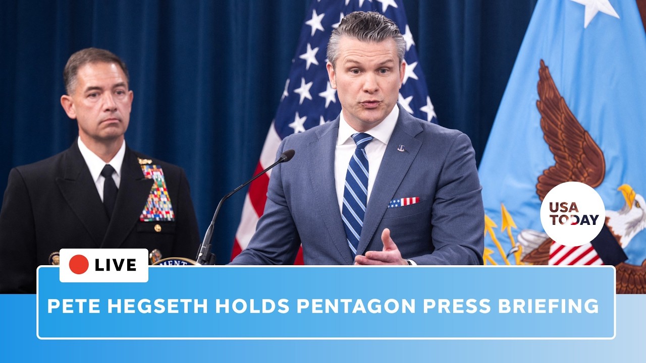 Live: Hegseth Pentagon press conference on Iran war news amid Hormuz blockade, Navy secretary fired