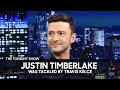 Justin Timberlake Was Tackled by Travis Kelce at a Golf Invitational | The Tonight Show