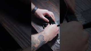 Hand Making A Full Grain Leather Belt from Scratch #shorts