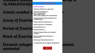 9- Fluorine (F) / General properties / Allotropes / Period / Element category / Electron #elements