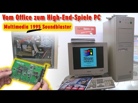 Vom Office zum High-End-Spiele-PC 1995 - DOS + Windows 3.1 Multimedia Soundblaster Gaming-PC - [4K]