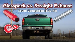 Cherry Bomb® Glasspack vs Straight Exhaust Pipe -