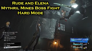FF7 Rebith Rude Elena Hard Mode Mythril Mines Boss Fight