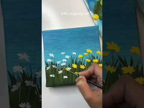 Easy flower painting/ Acrylic painting  Tutorial #painting #acrylicpainting
