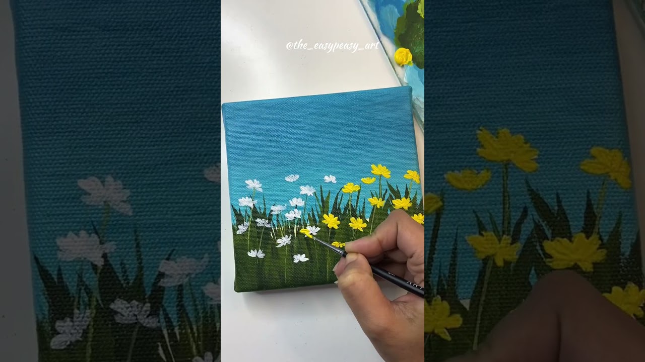 Easy flower painting/ Acrylic painting  Tutorial #painting #acrylicpainting